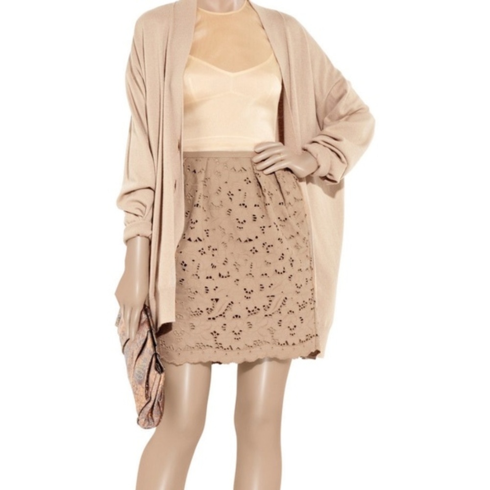 $1170 Stella McCartney Broderie Anglaise Eyelet Embroidered Crochet Skirt